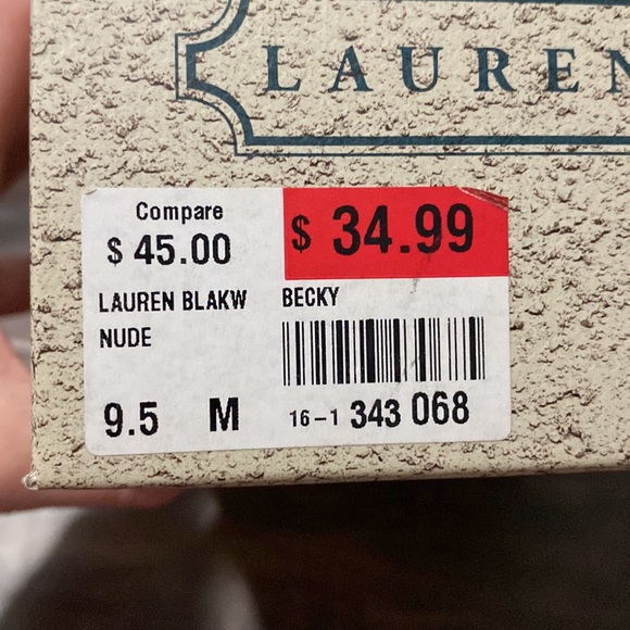 Size 9 1/2. Lauren Blakwell.Nude/cream colored strap heel. 2 1/2” heel. - Picture 4 of 4